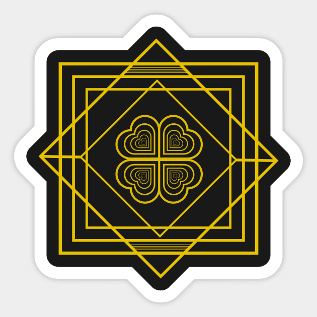 Heart Echo Art Deco 2 Sticker by DaveDesigns